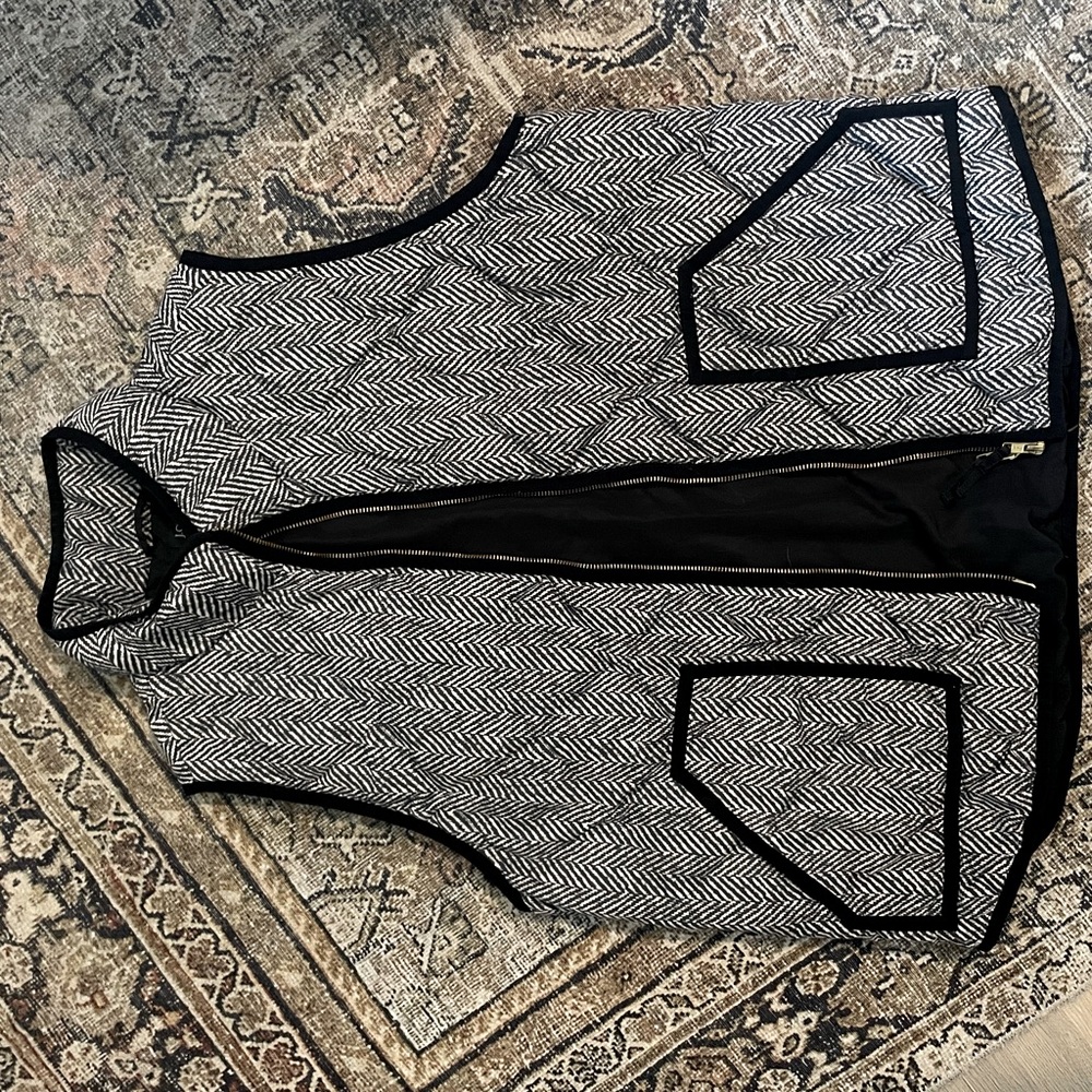 J. Crew Black and White Puffer Vest